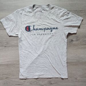 Black Sparrow Women's Champagne for Breakfast Short Sleeve Crewneck Tee Small S